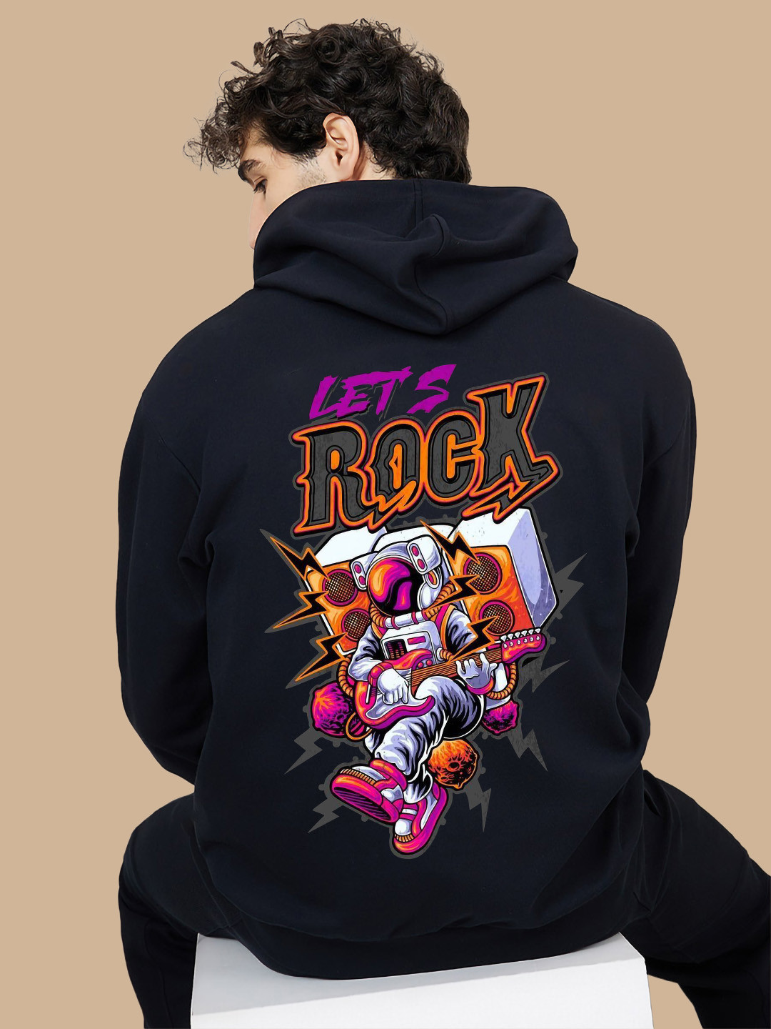 

BAESD Graphic Printed Hooded Fleece Pullover Sweatshirt, Navy blue