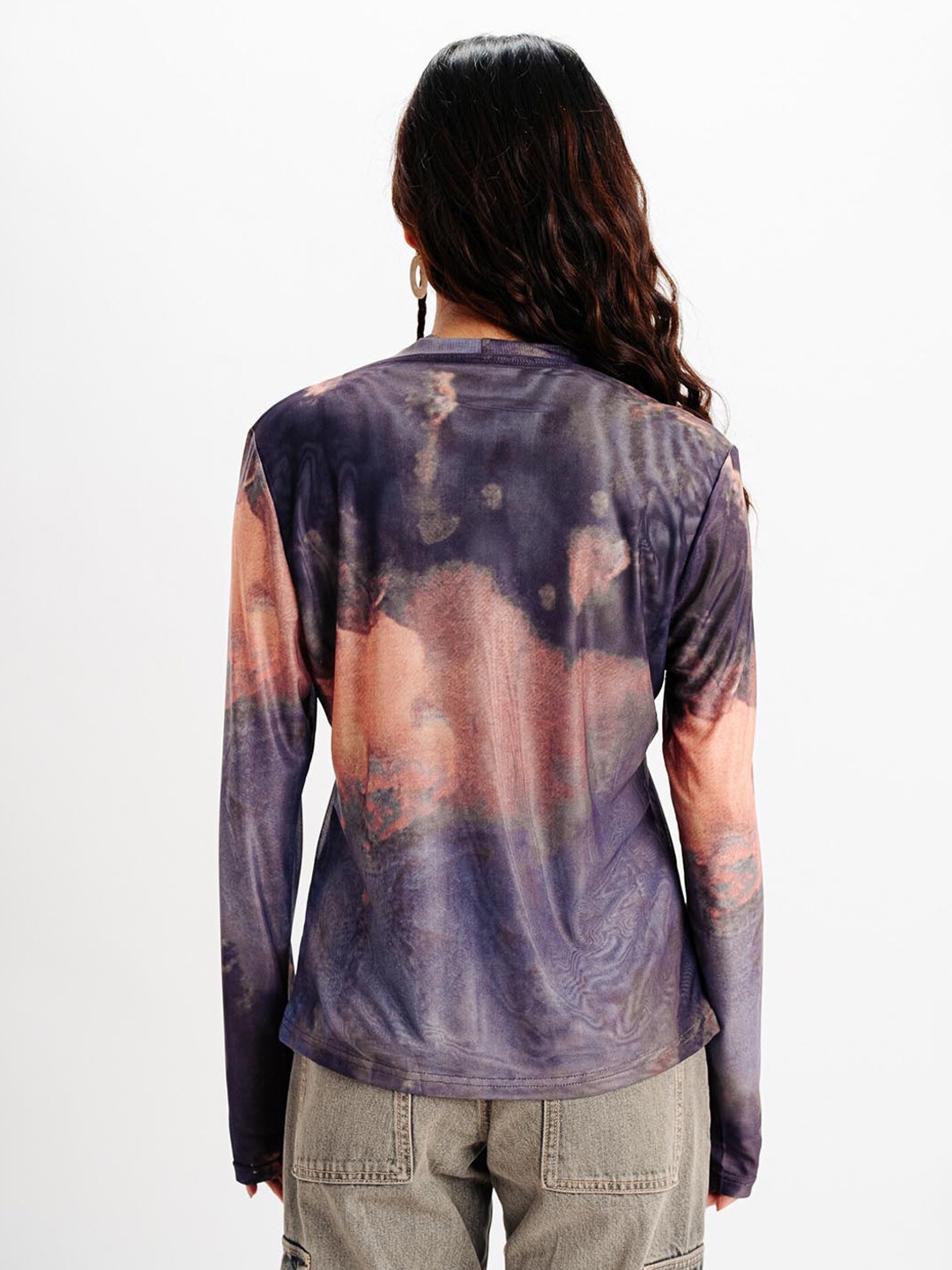 

FREAKINS Abstract Printed V-Neck Pullover Sweatshirt, Grey