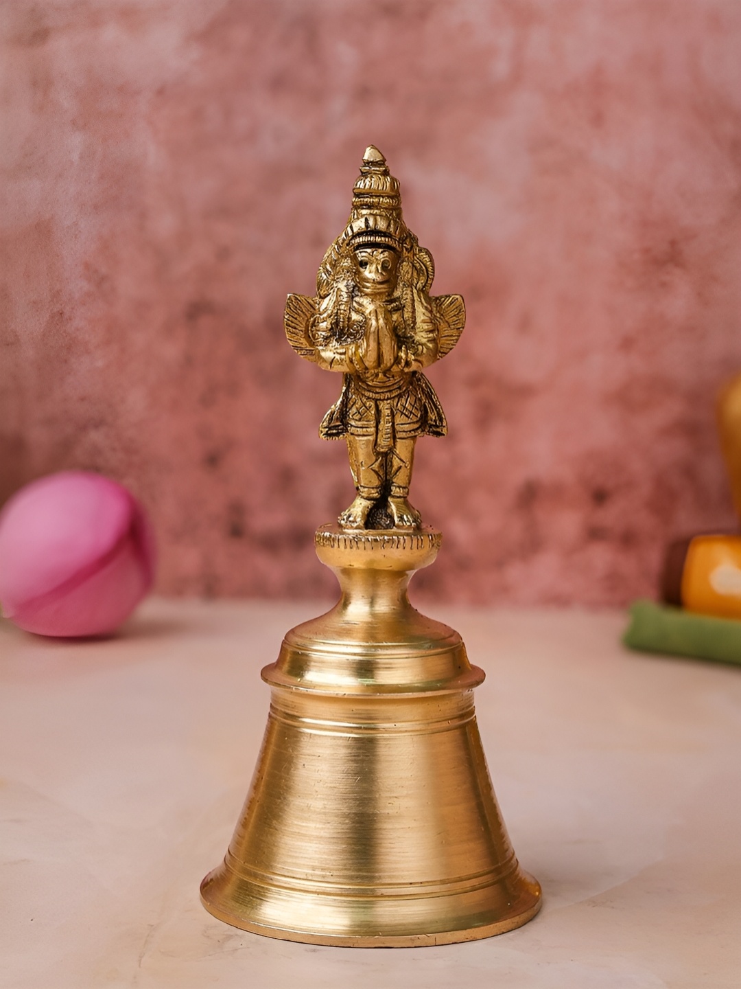 

The Advitya Hanuman Garud Bell Pooja Essential, Gold