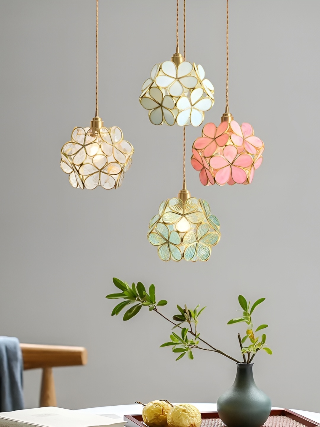 

CHIC CASA White & Pink Droplight Ceiling Lamp