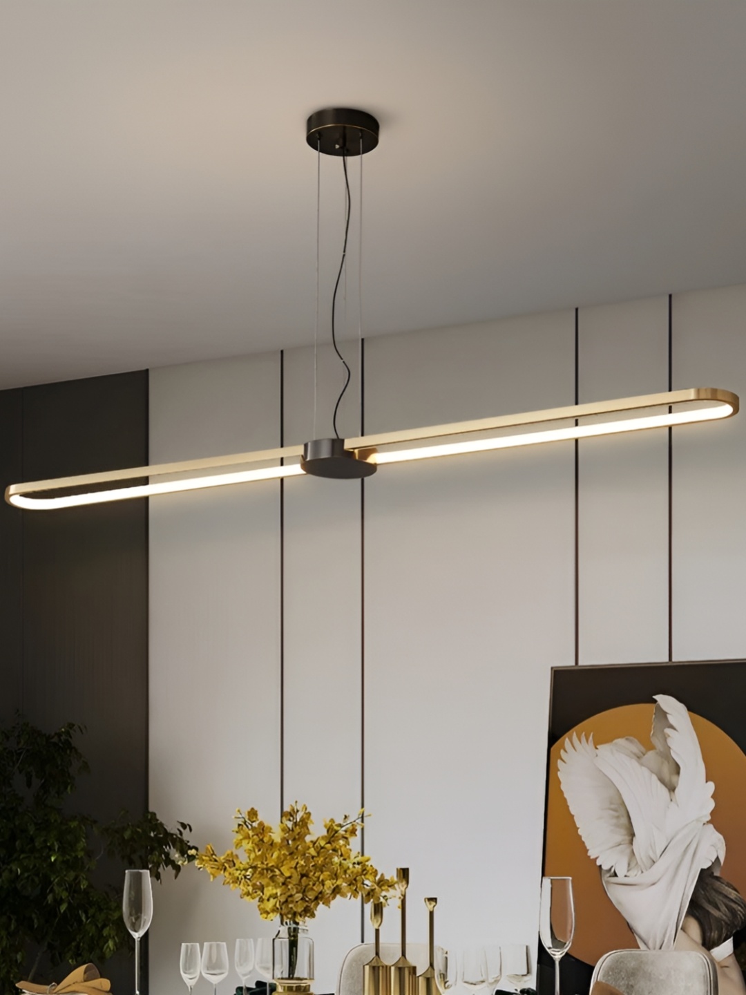 

CHIC CASA Gold Toned Copper Ceiling Lamp