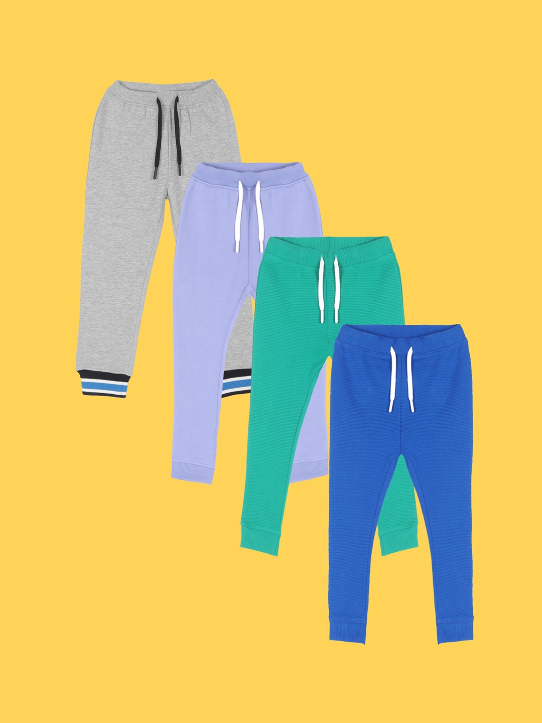 

Anthrilo Boys Pack Of 4 Relaxed Easy Wash Fleece Joggers, Grey