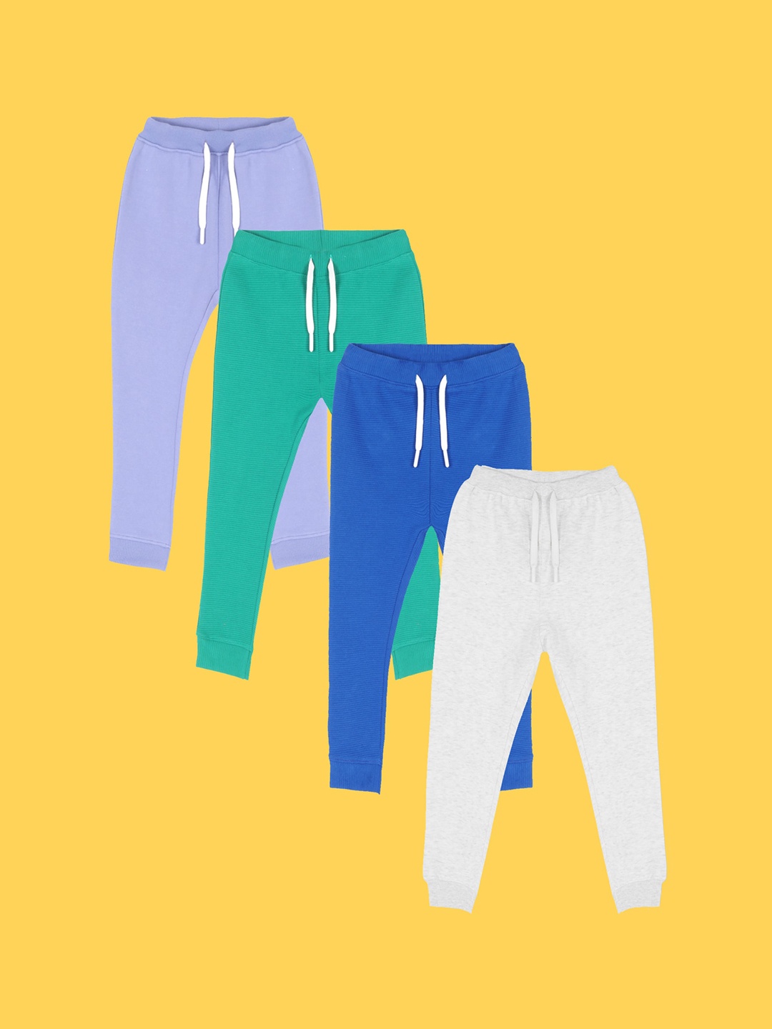 

Anthrilo Boys Pack Of 4 Relaxed Easy Wash Mid Rise Joggers, Lavender
