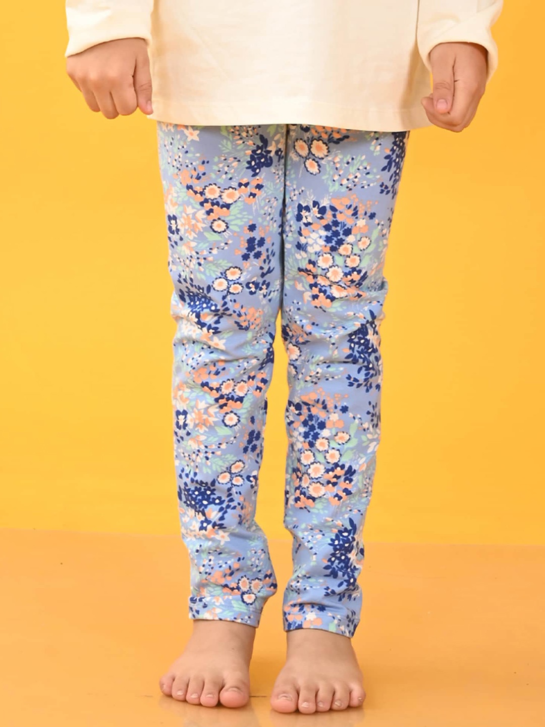 

Anthrilo Girls Printed Ankle Length Leggings, Blue
