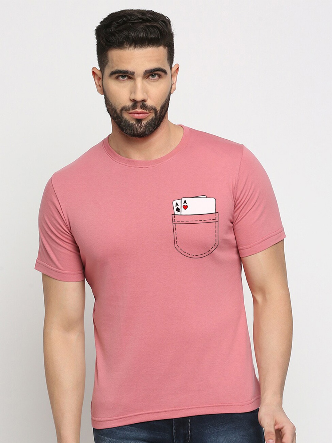

MOD ECRU Unisex Casual Cotton T-shirt, Pink