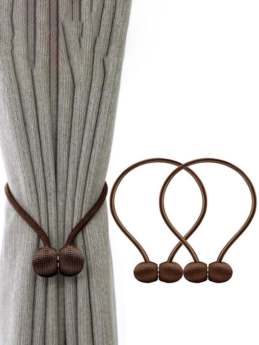 

HomeCloud 2 Pieces Brown Magnetic Curtain Tiebacks