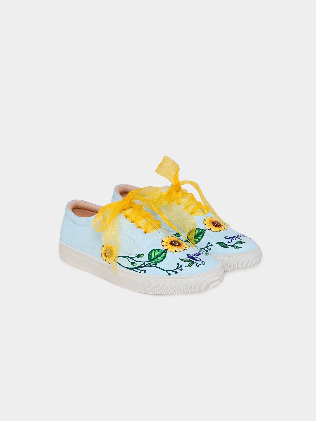 

THE QUIRKY NAARI Women Printed Canvas Lace-Up Sneakers, Blue