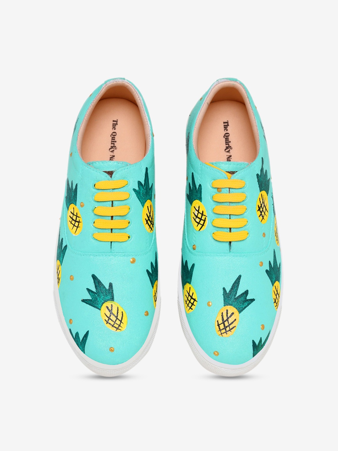 

THE QUIRKY NAARI Women Printed Lace-Up Sneakers, Green