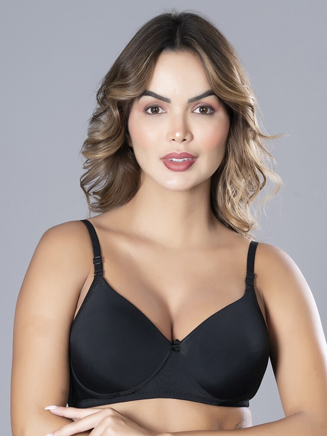 

NIGHTHOPE Full Coverage Underwired Lightly Padded Everyday Bra With All Day Comfort, Black