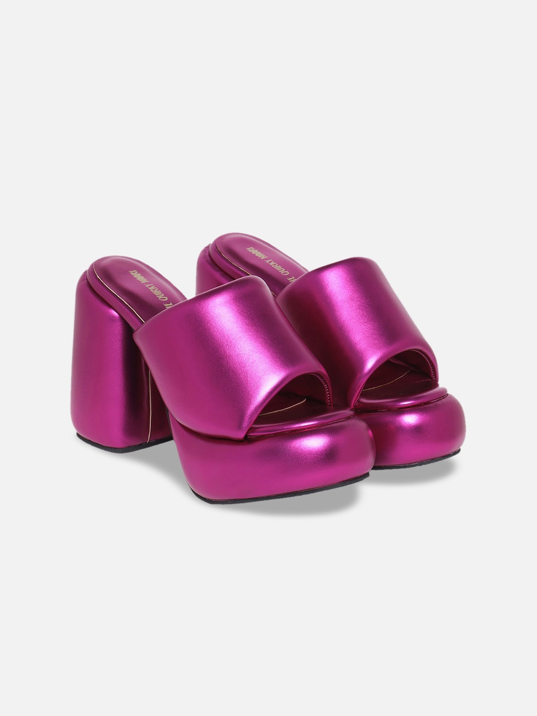 

THE QUIRKY NAARI Party Peep Toe Platform Heels, Pink