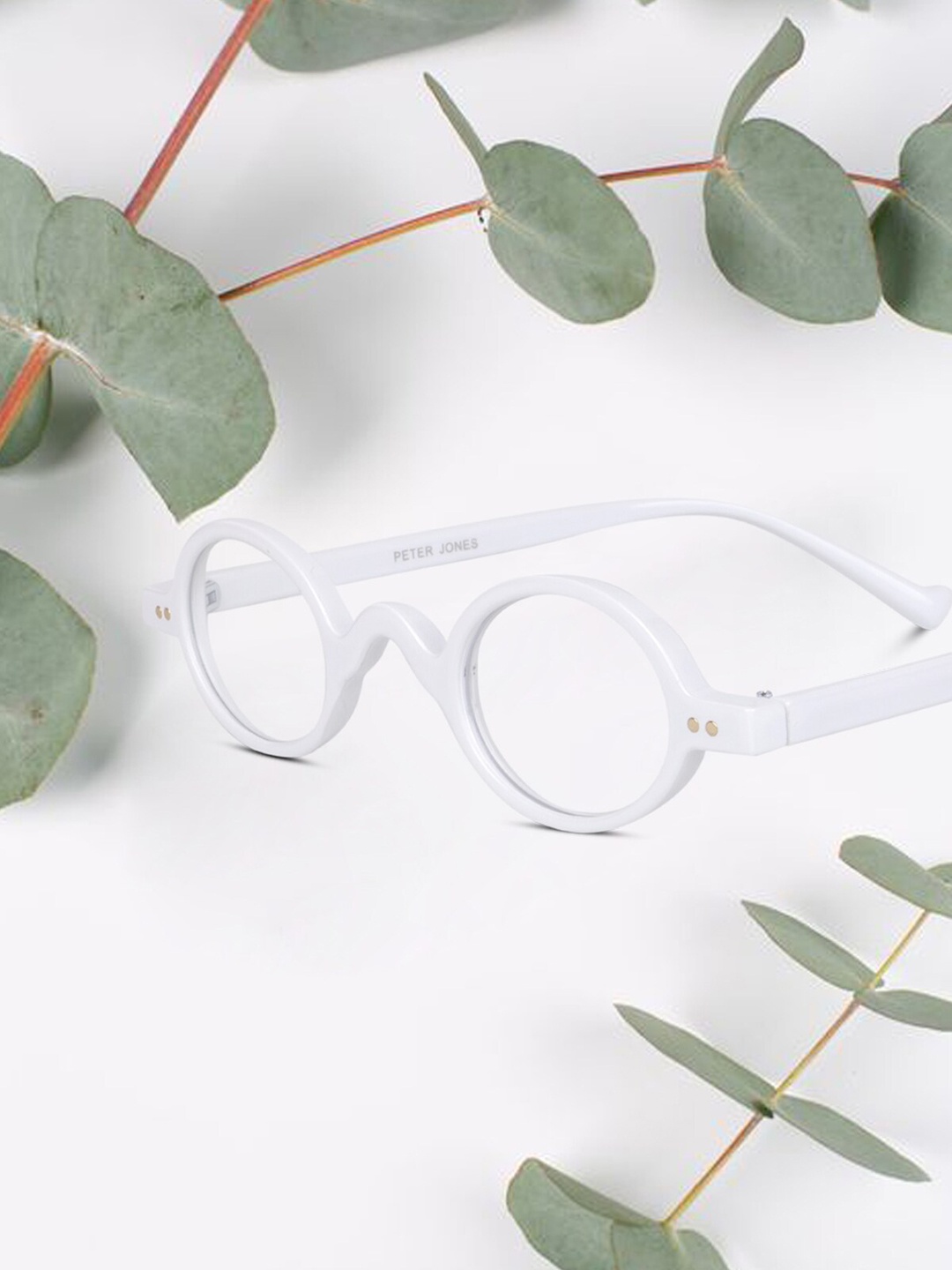 Peter Jones Eyewear Unisex Full Rim Round Frame 88695W, White