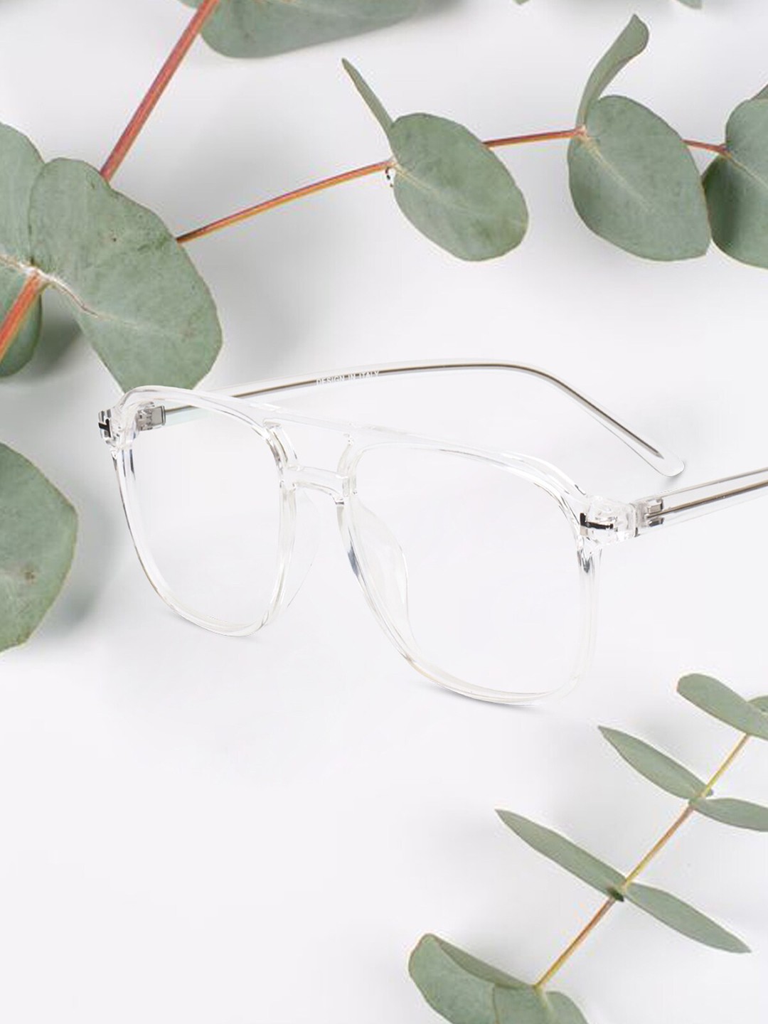

Peter Jones Eyewear Unisex Full Rim Square Frame ES005T, Transparent