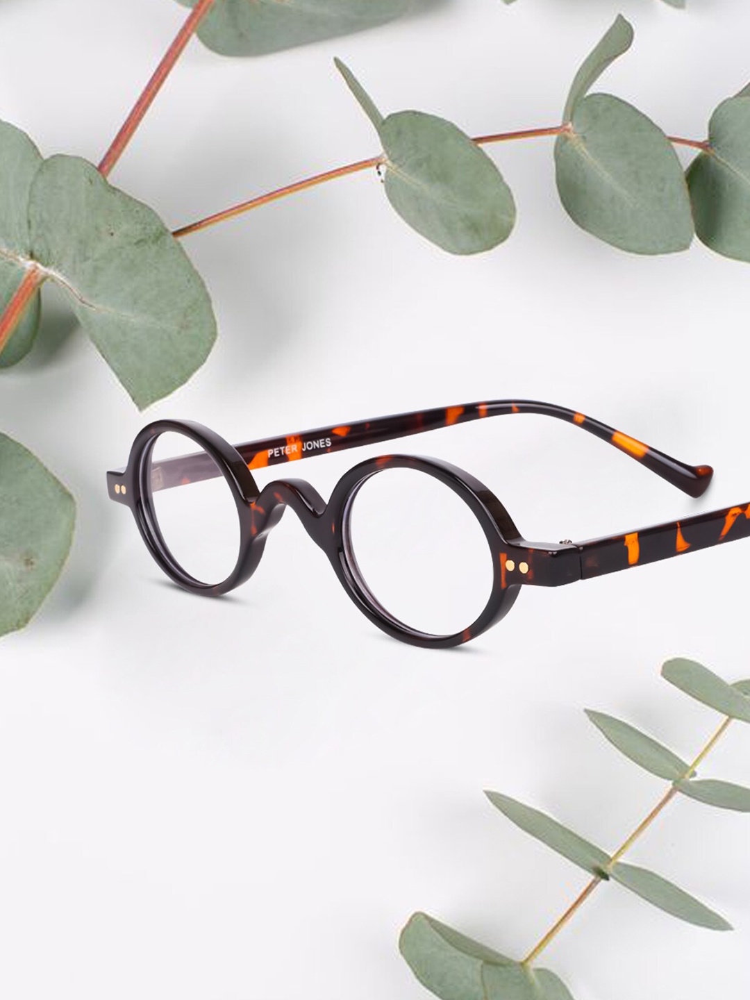 

Peter Jones Eyewear Unisex Full Rim Round Frame 88695DA, Brown
