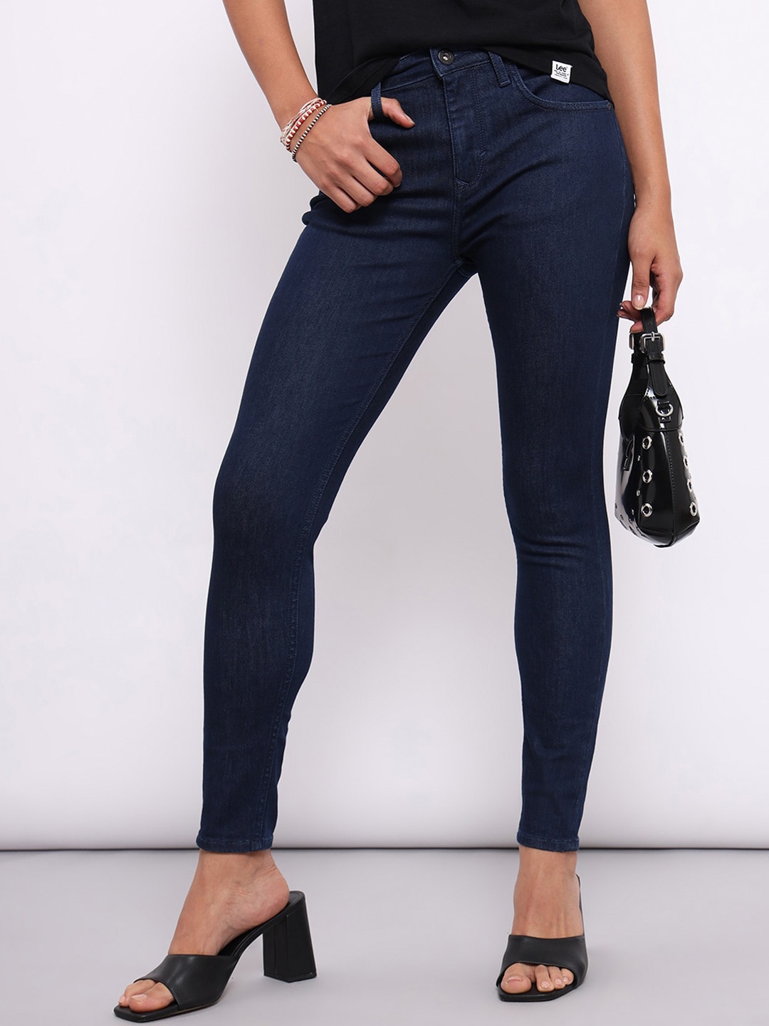 

Lee Women Skinny Fit High-Rise Clean Look Stretchable Jeans, Blue