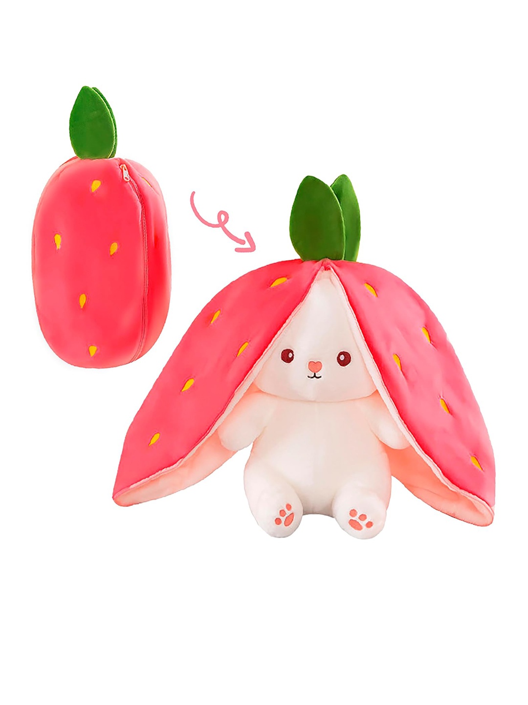 

DearJoy Kids Rabbit In Strawberry Soft Toy, Pink