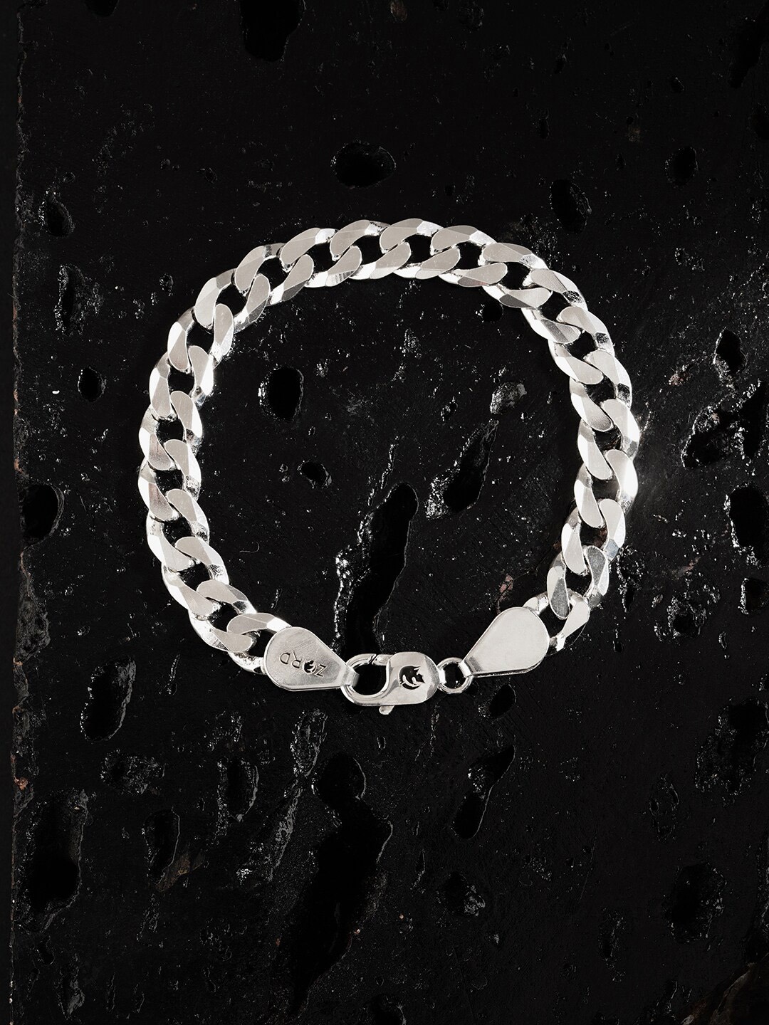 

ZORD Men Silver-Toned Sterling Silver Antique Silver-Plated Link Bracelet
