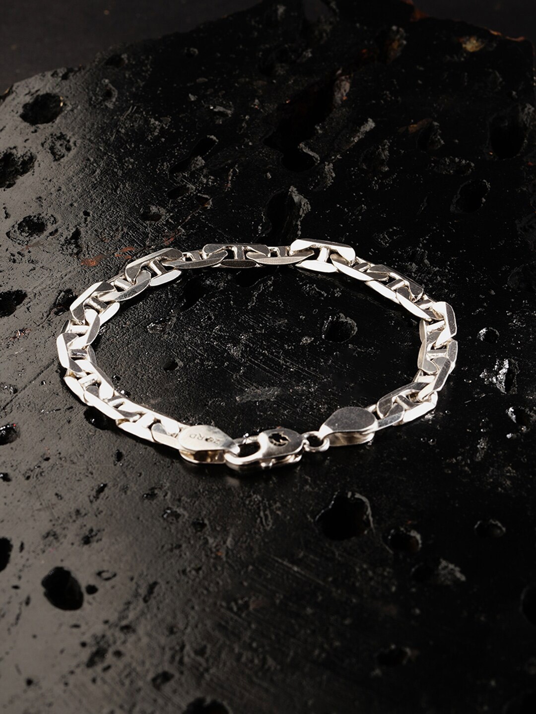 

ZORD Men Venetian Brilliance 925 Sterling Silver-Plated Link Bracelet