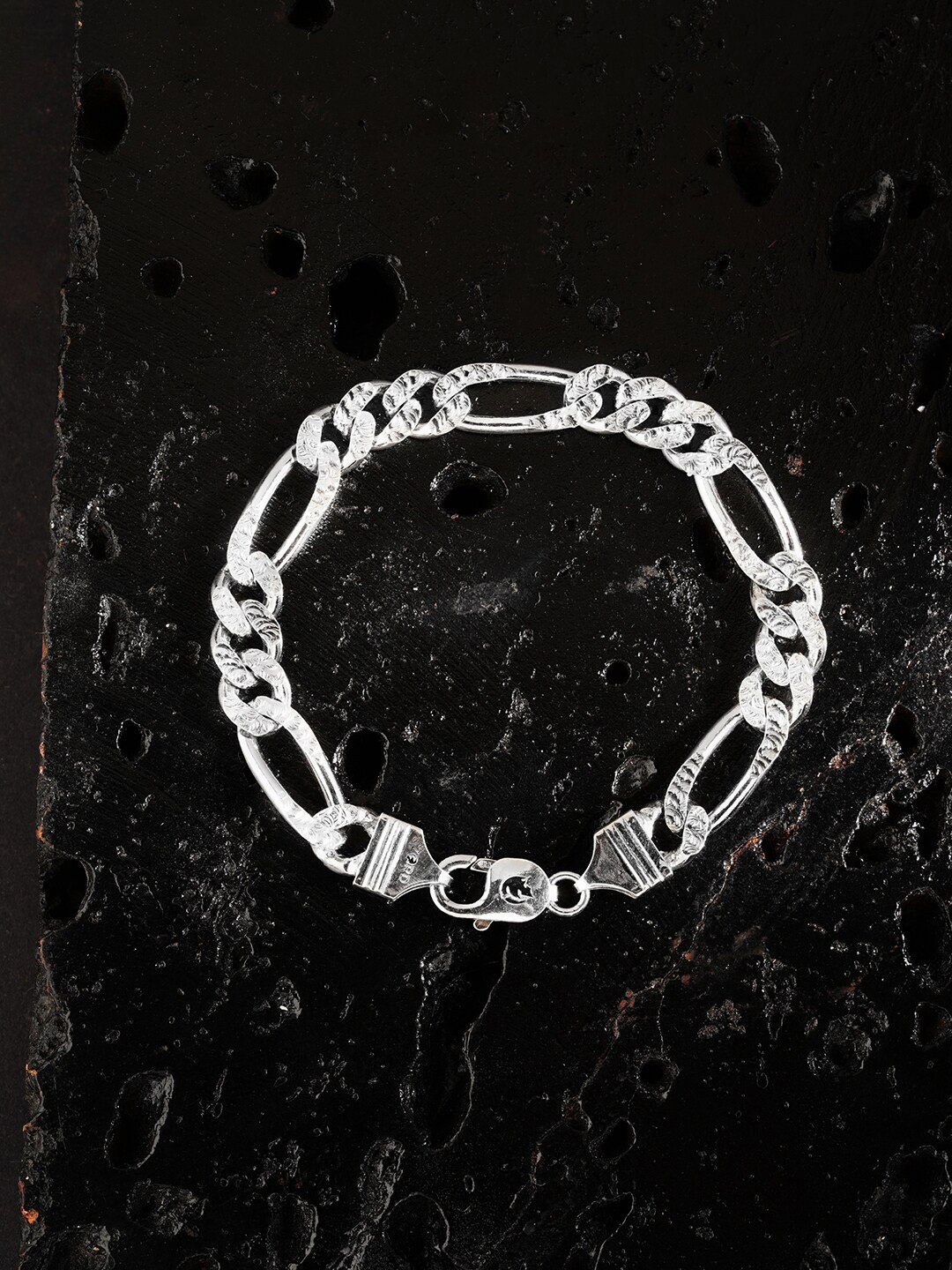 

ZORD Men 925 Sterling Silver Antique Rhodium-Plated Link Bracelet