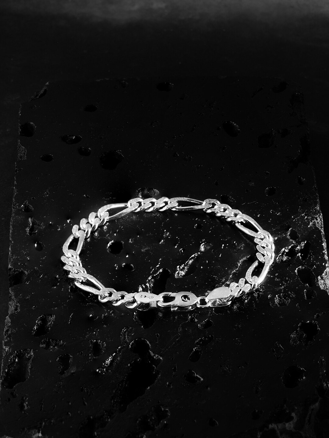 

ZORD Men Iced Figaro Elegance 925 Sterling Silver Link Bracelet