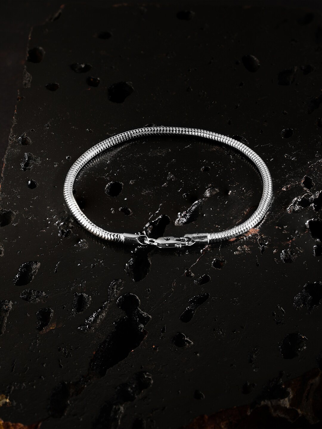 

ZORD Men 925 Sterling Silver Silver-Plated Link Bracelet