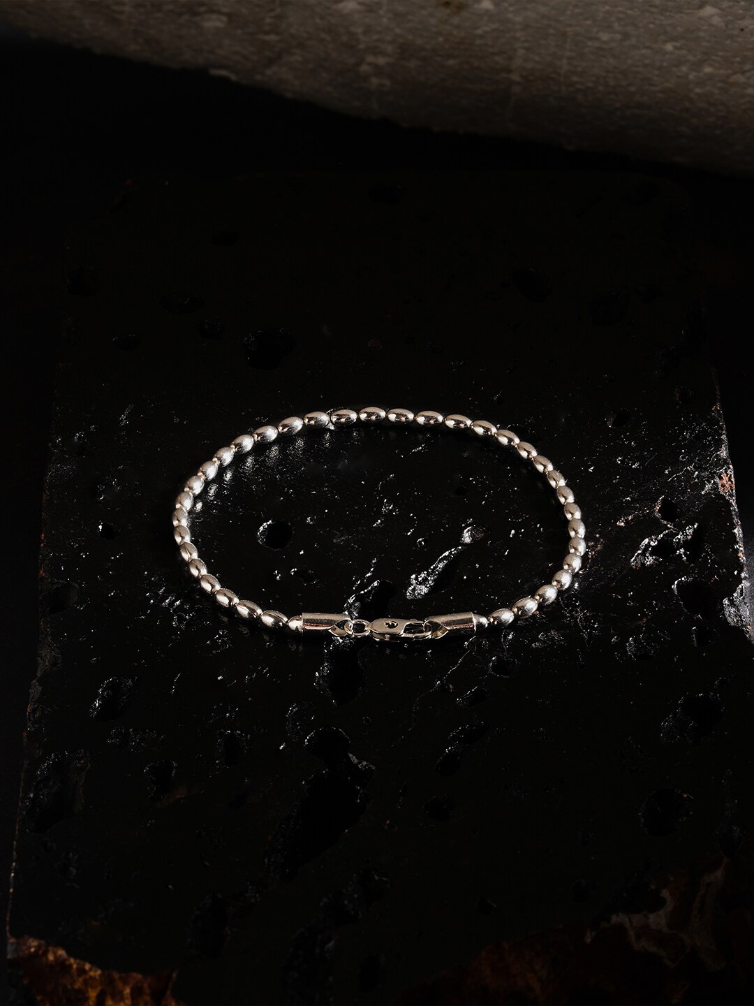 

ZORD Men Sterling Silver Antique Silver-Plated Link Bracelet