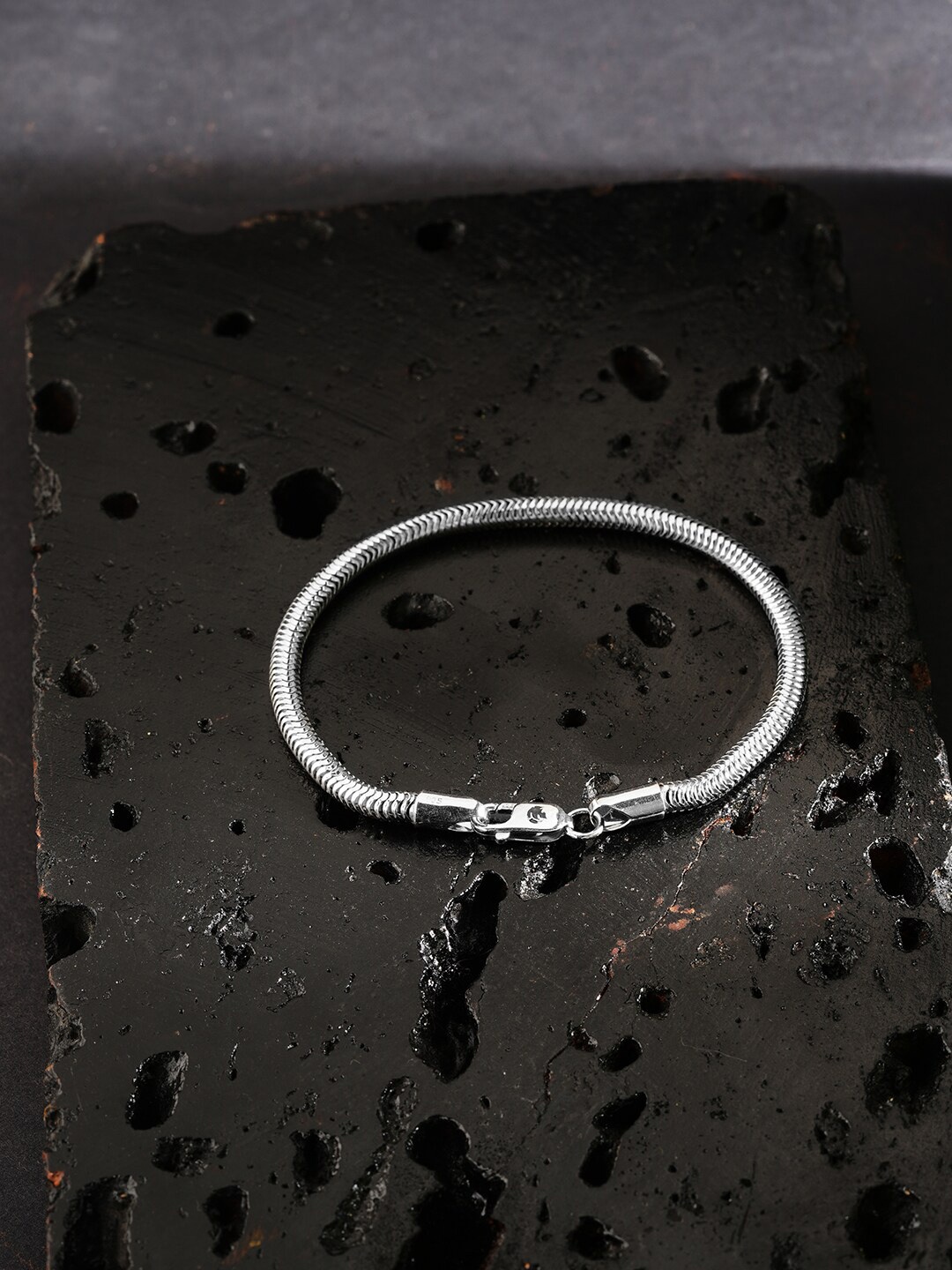 

ZORD Men Serpentine Chic 925 Sterling Silver-Plated Link Bracelet