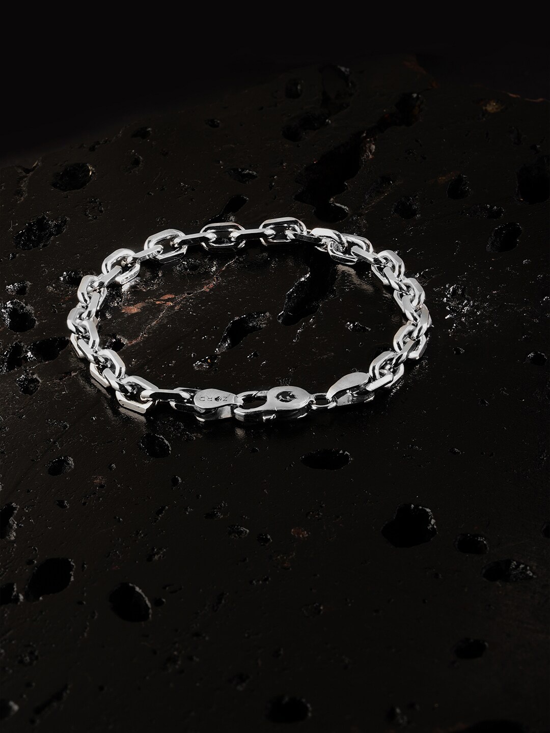 

ZORD Men Sterling Silver Silver-Plated Link Bracelet
