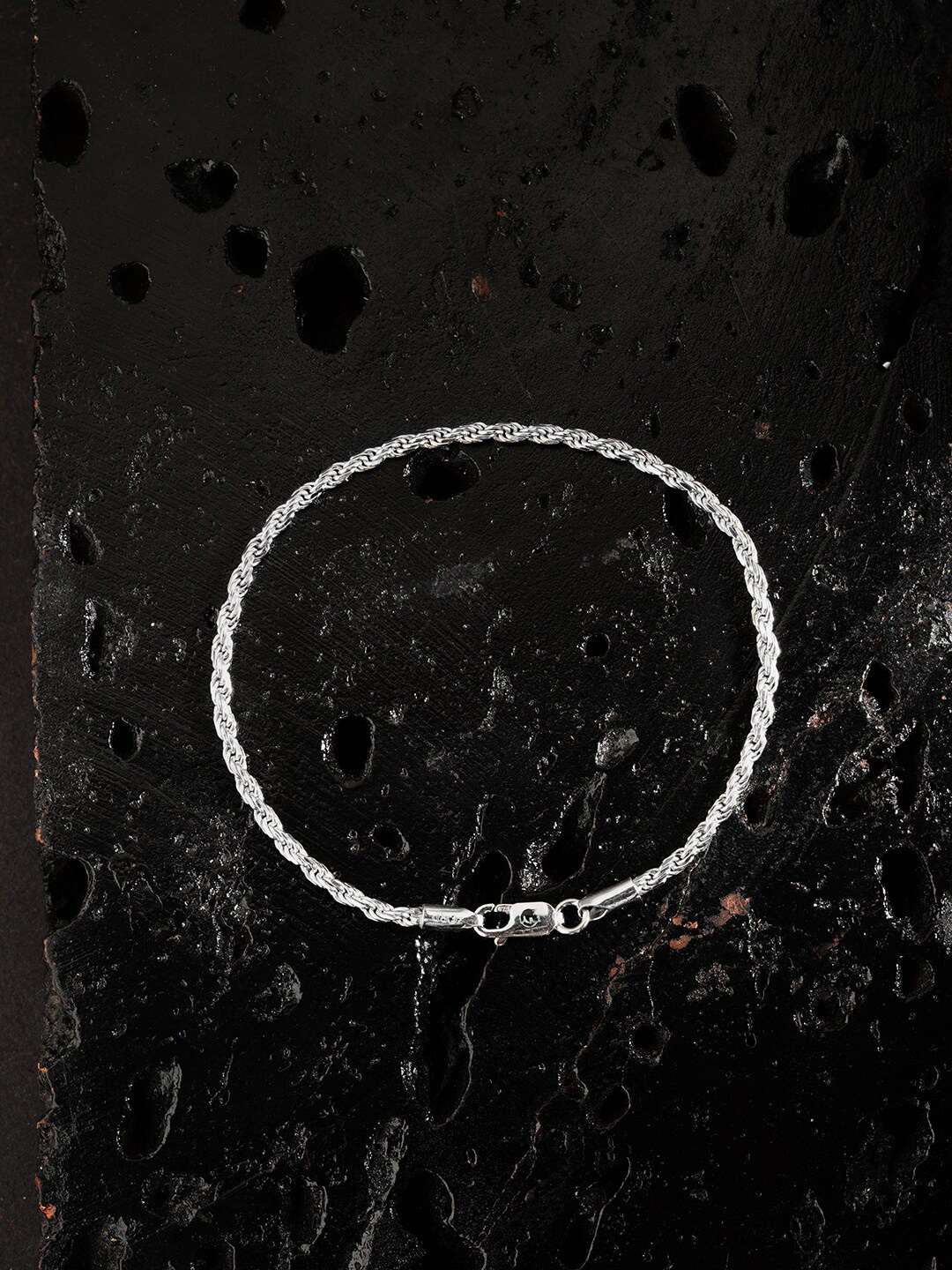 

ZORD Men 925 Sterling Silver Silver-Plated Link Bracelet