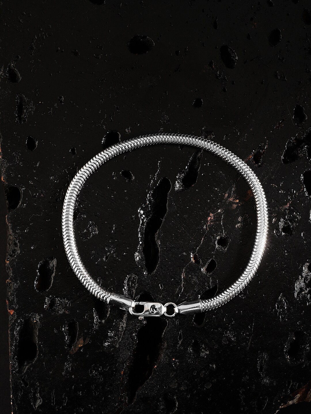 

ZORD Men Sterling Silver Silver-Plated Link Bracelet