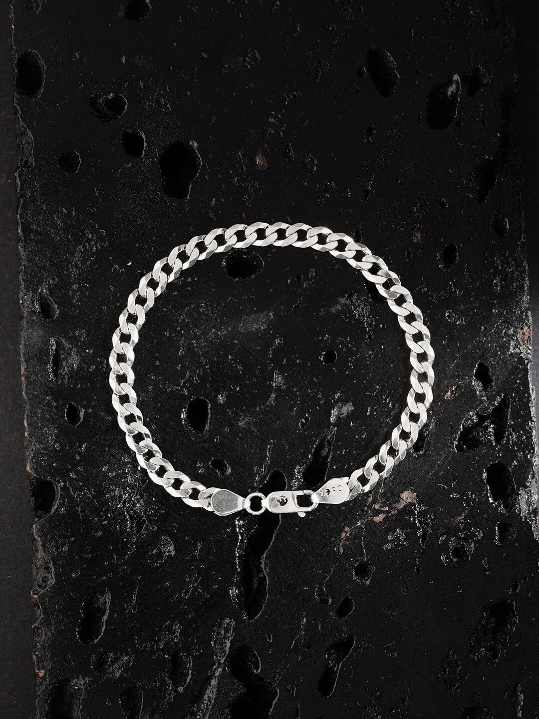 

ZORD Men Chiseled Cuban Adventure 925 Sterling Silver-Plated Link Bracelet