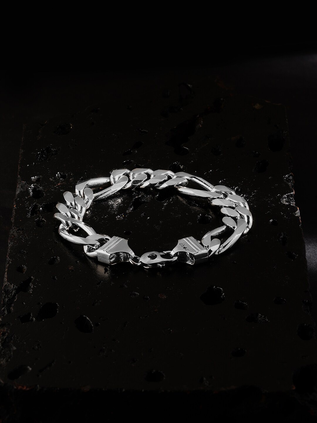 

ZORD 925 Sterling Silver Silver-Plated Link Bracelet
