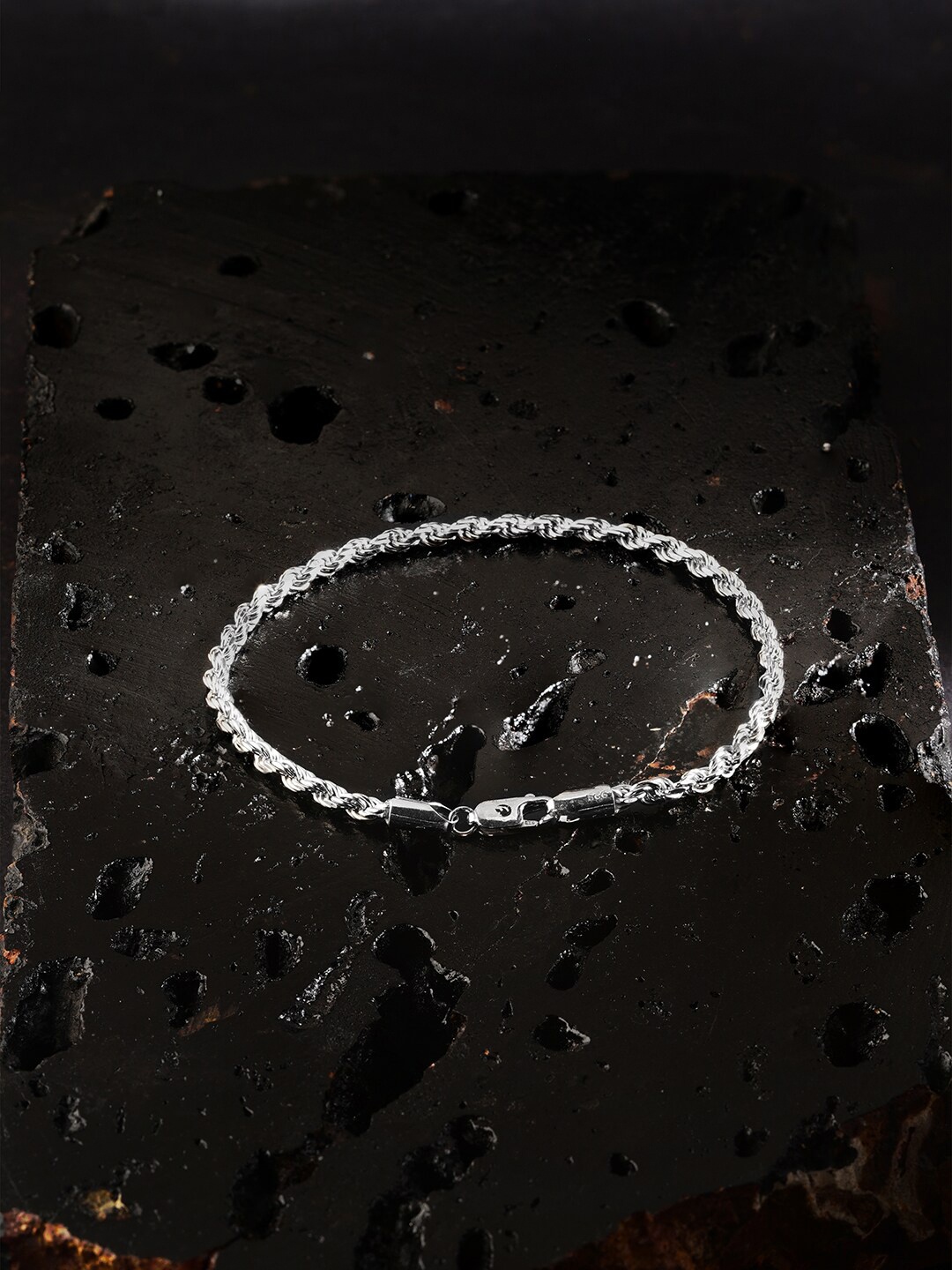 

ZORD Men 925 Sterling Silver Antique Rhodium-Plated Link Bracelet