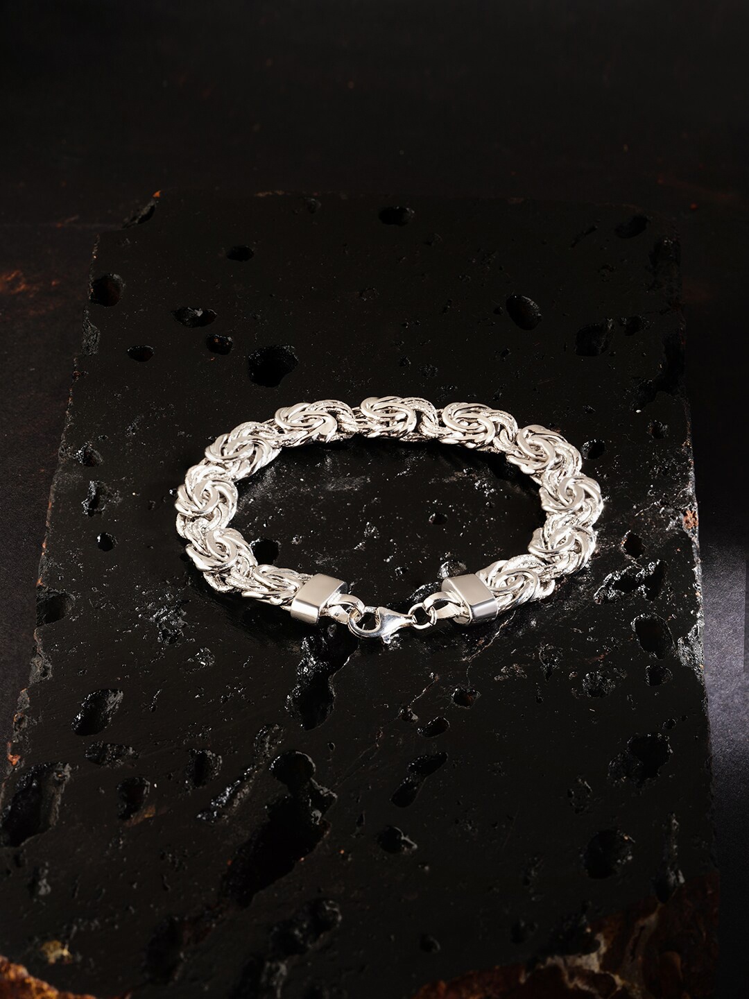 

ZORD Men Oomph Statement 925 Sterling Silver Link Bracelet