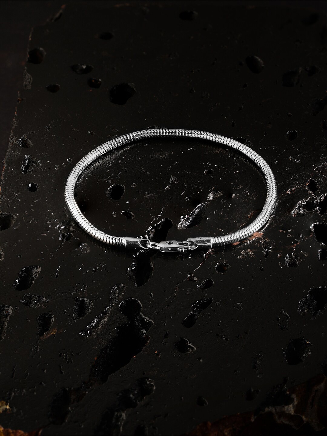 

ZORD Men Serpentine Elegance 925 Sterling Silver-Plated Link Bracelet