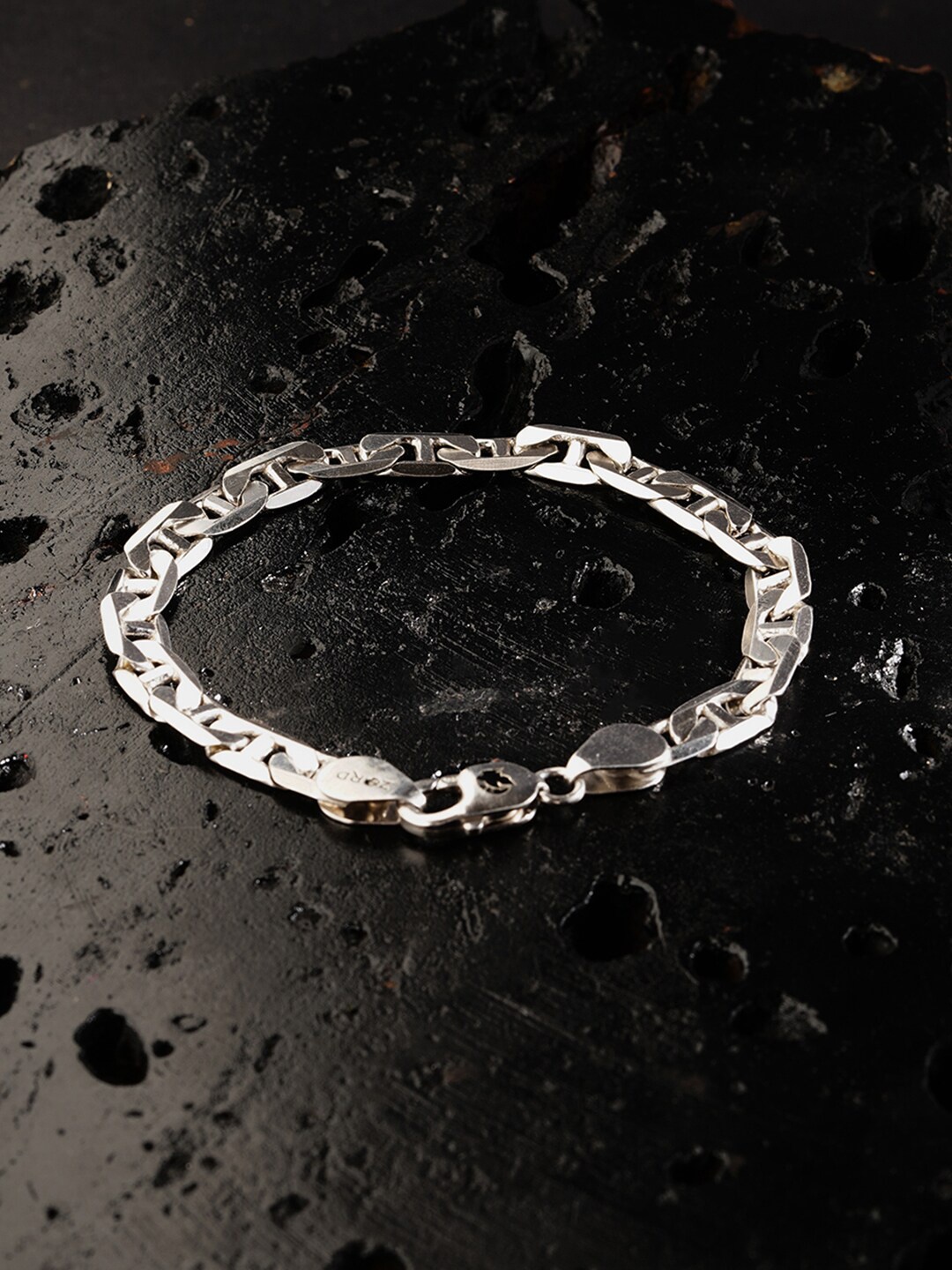 

ZORD Men Venetian Brilliance 925 Sterling Silver-Plated Link Bracelet