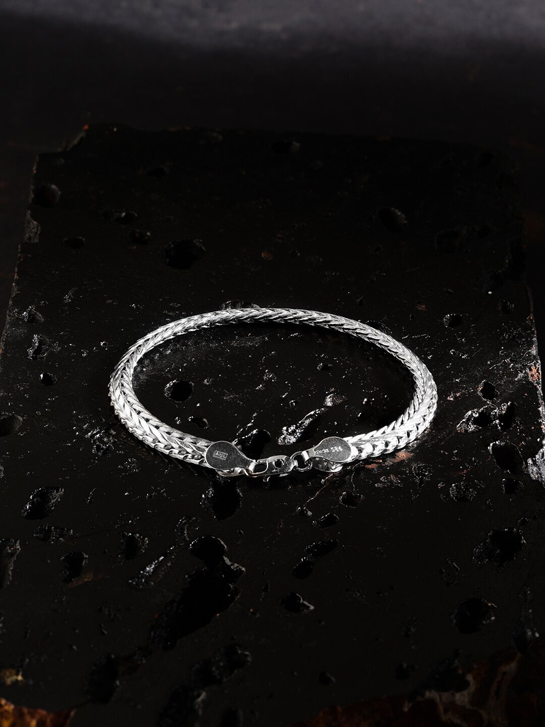 

ZORD 925 Sterling Silver Silver-Plated Link Bracelet