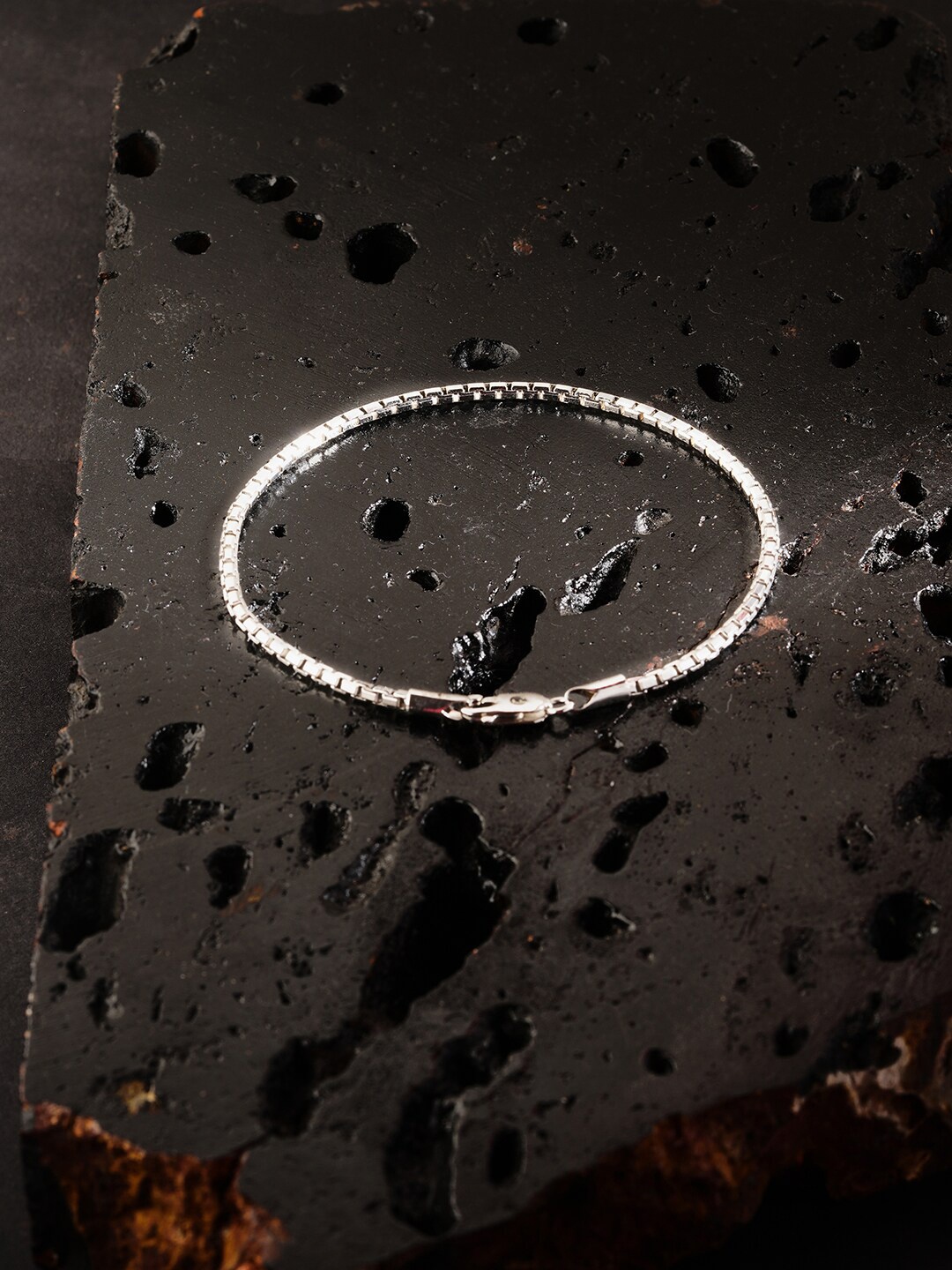 

ZORD Men 925 Sterling Silver Rhodium-Plated Link Bracelet