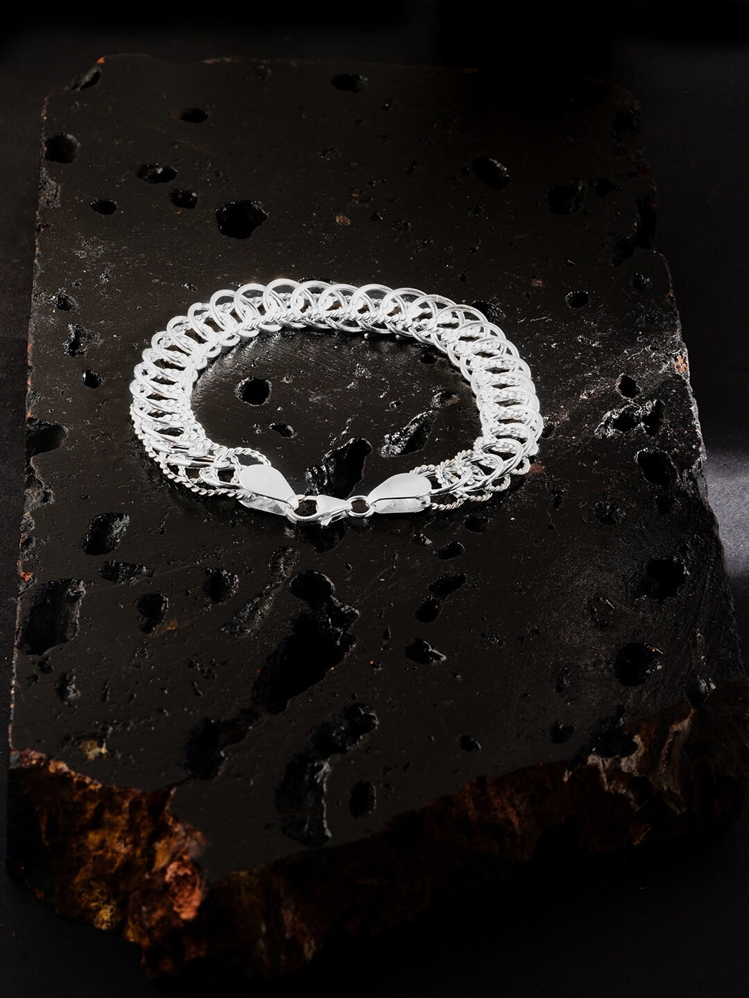 

ZORD 925 Sterling Silver Silver-Plated Link Bracelet