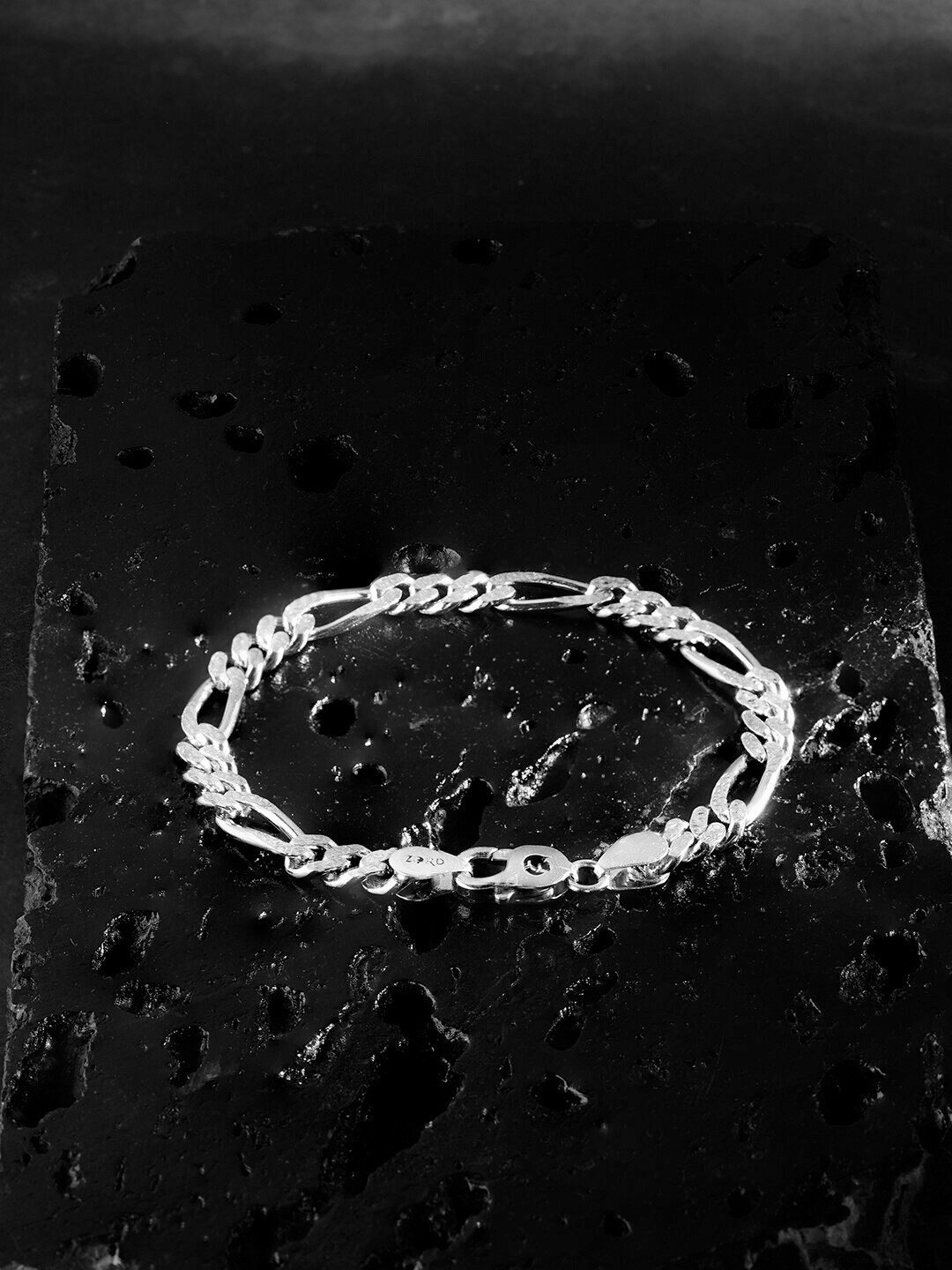 

ZORD Men 925 Sterling Silver Silver-Plated Link Bracelet