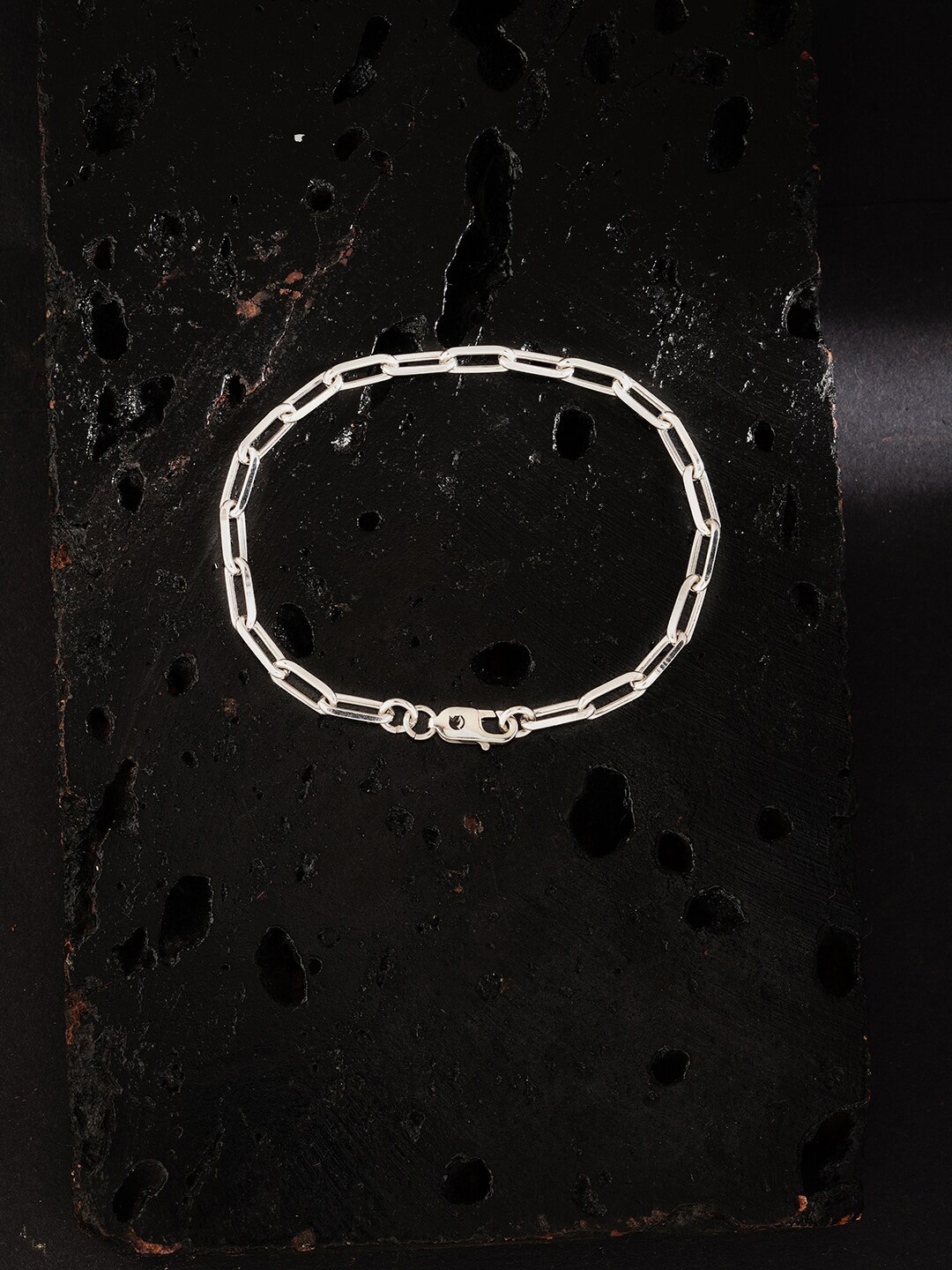 

ZORD Men Silver-Toned Sterling Silver Antique Silver-Plated Link Bracelet