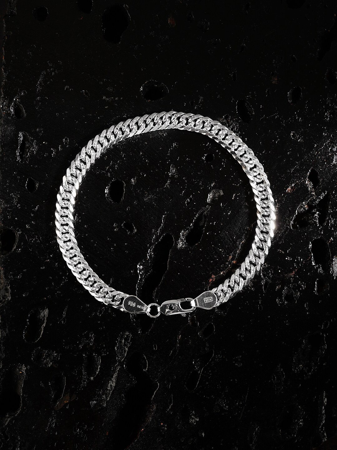 

ZORD 925 Sterling Silver Silver-Plated Link Bracelet