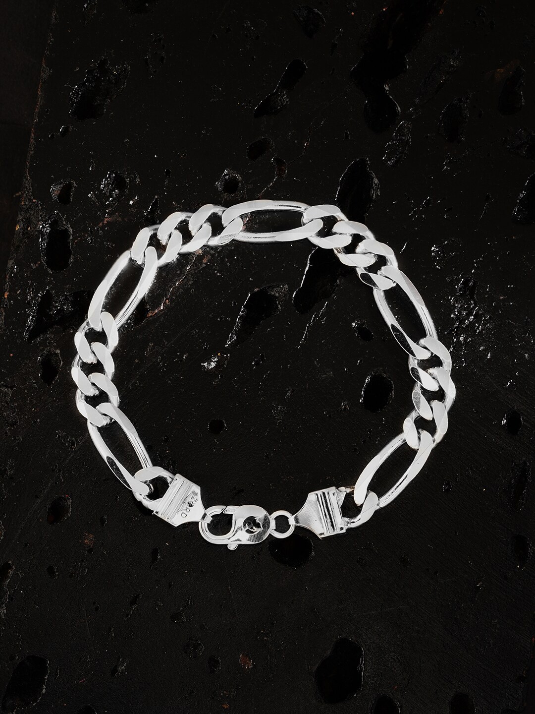 

ZORD Men 925 Sterling Silver Silver-Plated Link Bracelet