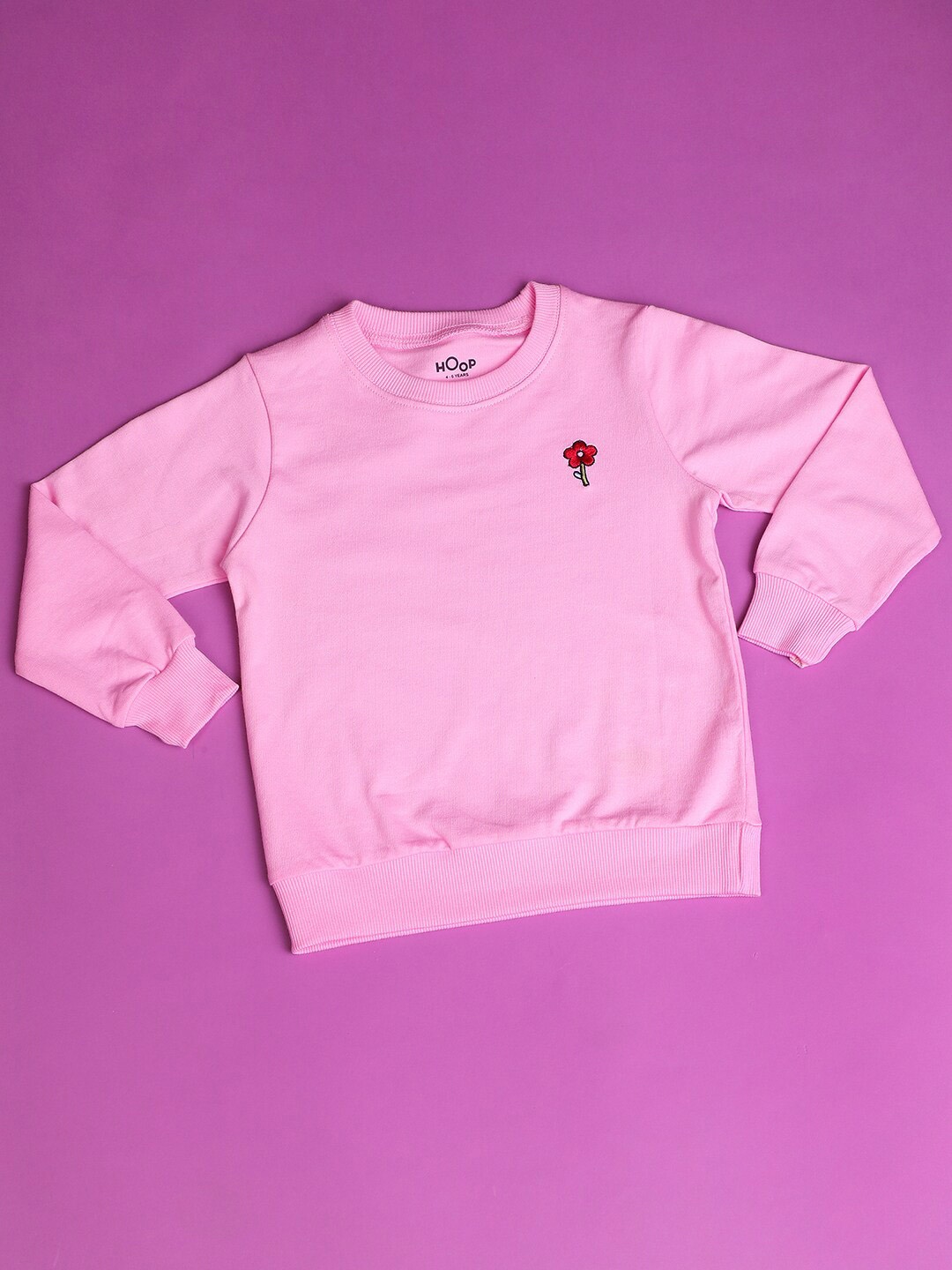

Hoop Girls Round Neck Cotton Sweatshirt, Pink