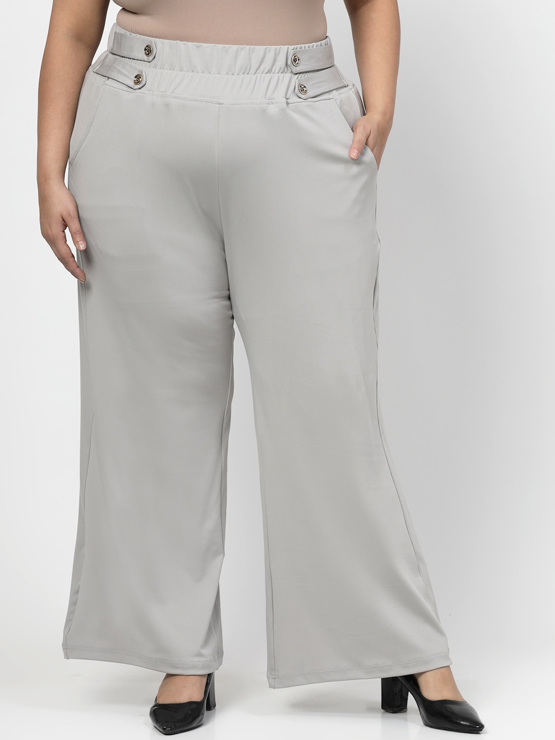 

Flambeur Women Grey Original Easy Wash Trousers