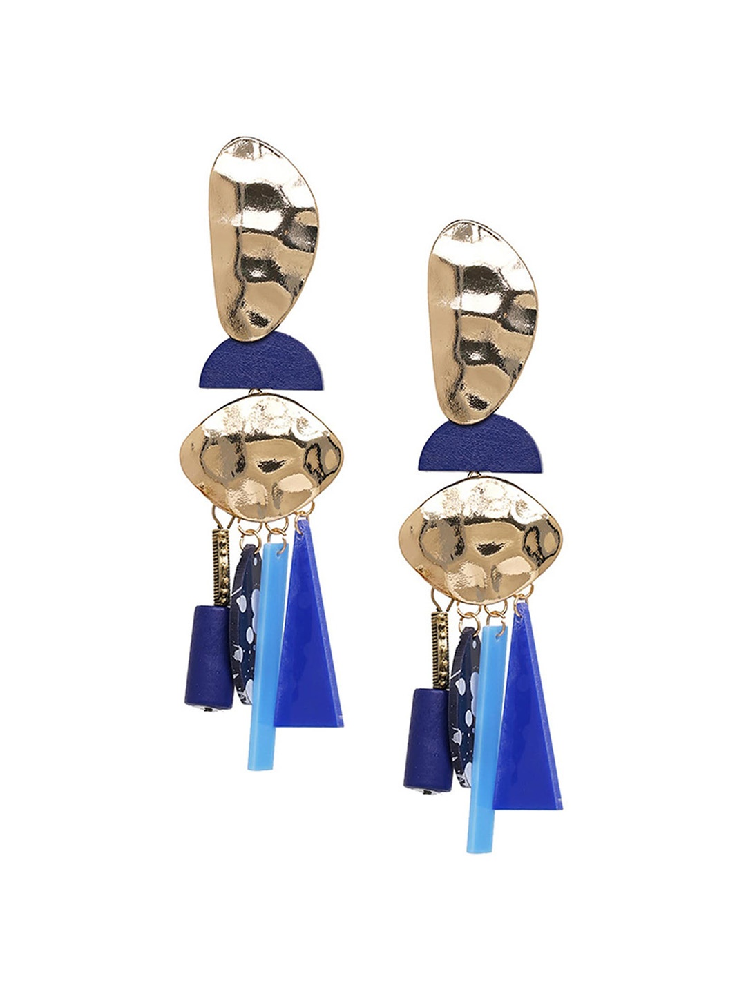 

Yellow Chimes Alloy Contemporary Shaped Drop Earrings, Blue