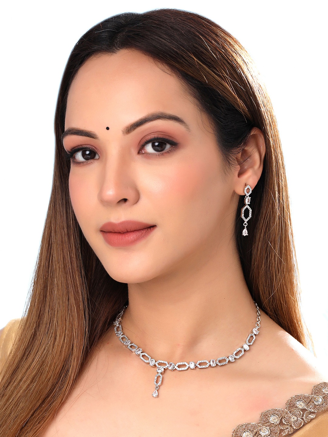 

Yellow Chimes Silver-Plated Jewellery Set