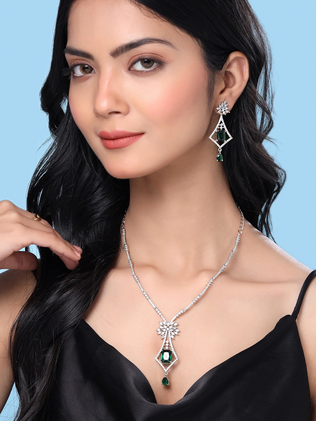 

Yellow Chimes Silver-Plated Jewellery Set
