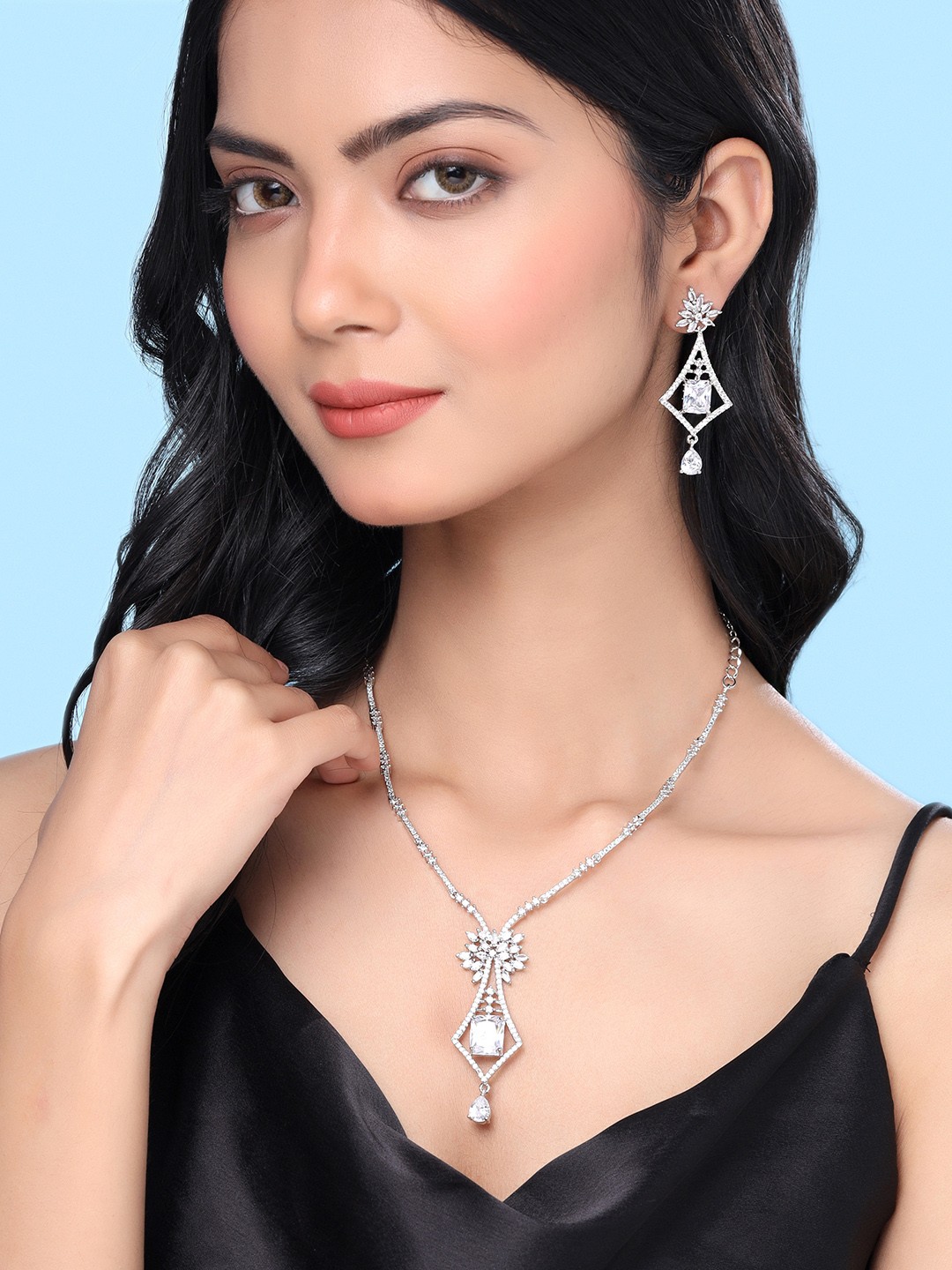 

Yellow Chimes Silver-Plated Jewellery Set