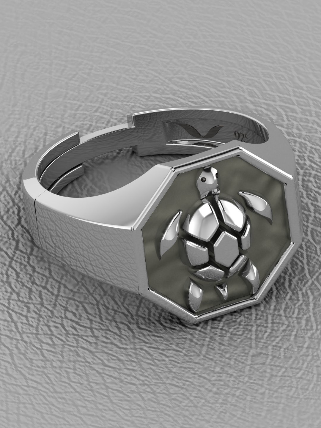 

Vitra Jewellery Men Rhodium-Plated Finger Ring, Silver