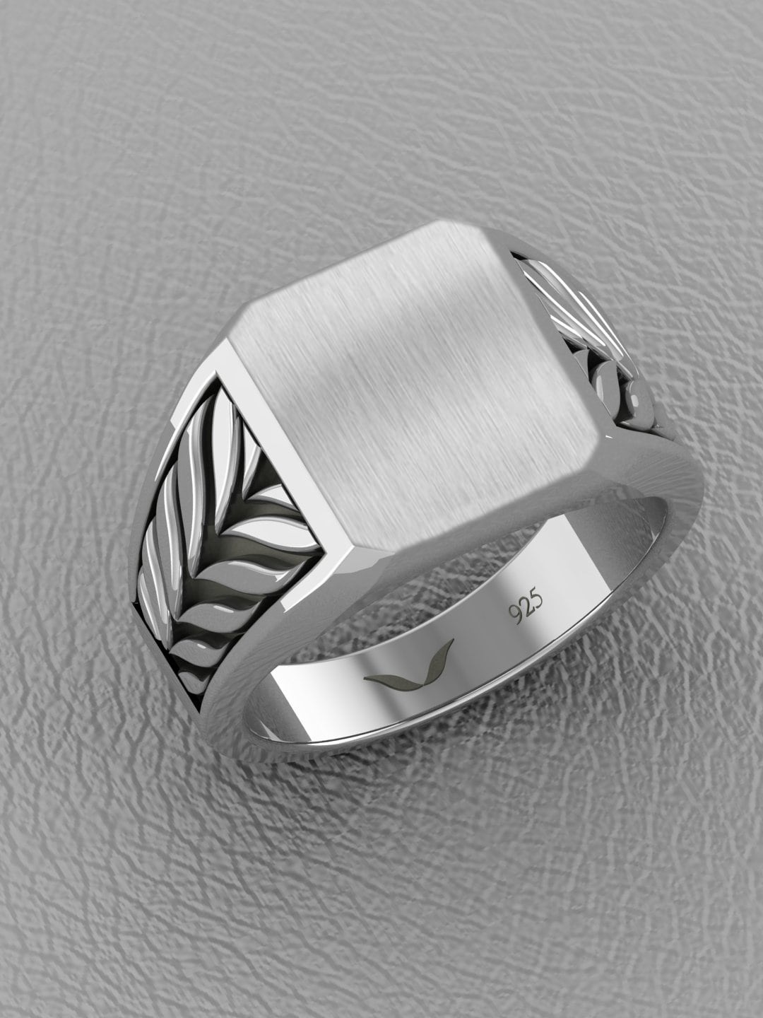

Vitra Jewellery Men Rhodium-Plated Finger Ring, Silver